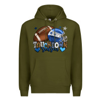 Army Green Touchdown season American Football blue team color Premium Hoodie - HowdyJamesFarm