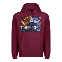Burgundy Touchdown season American Football blue team color Premium Hoodie - HowdyJamesFarm