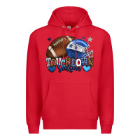 Touchdown Season American Football Blue Team Color Premium Hoodie | Teevron