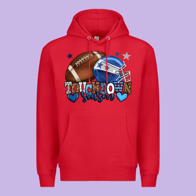 Touchdown Season American Football Blue Team Color Premium Hoodie Designed By Howdyjamesfarm