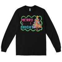 Black merry and bright christmas tree Long Sleeve Tee - MaliasSmallBusiness
