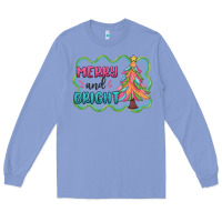 Colony Blue merry and bright christmas tree Long Sleeve Tee - MaliasSmallBusiness