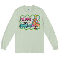 Matcha merry and bright christmas tree Long Sleeve Tee - MaliasSmallBusiness