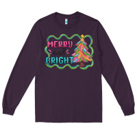 Plum merry and bright christmas tree Long Sleeve Tee - MaliasSmallBusiness