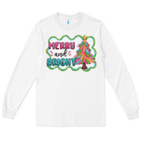 White merry and bright christmas tree Long Sleeve Tee - MaliasSmallBusiness