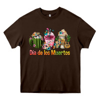 Chocolate Brown mexican día de los muertos coffee cups Heavy Core Tee - FaDigitalArtStudio