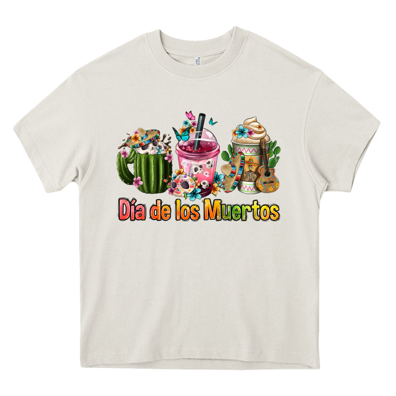 Mexican Día De Los Muertos Coffee Cups Heavy Core Tee by FaDigitalArtStudio | Teevron