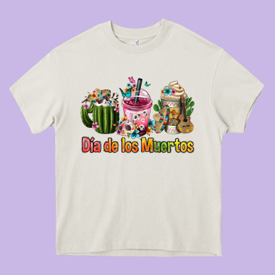 Mexican Día De Los Muertos Coffee Cups Heavy Core Tee Designed By Fadigitalartstudio