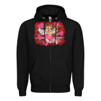 Black valentine's day cupid heart Zipper Hoodie - RanaPortraitStore