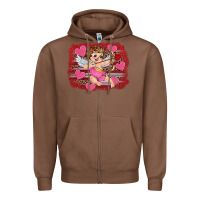 Chestnut valentine's day cupid heart Zipper Hoodie - RanaPortraitStore