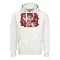 Oatmeal Heather valentine's day cupid heart Zipper Hoodie - RanaPortraitStore