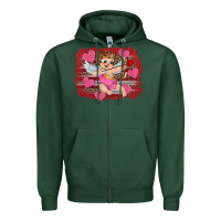 Sports Green valentine's day cupid heart Zipper Hoodie - RanaPortraitStore