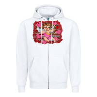 White valentine's day cupid heart Zipper Hoodie - RanaPortraitStore