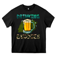Black drinking buddies with beer Heavy Core Tee - HRA Design Shop