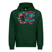 Forest Green She love Jesus and America too Urban Hoodie - FaDigitalArtStudio