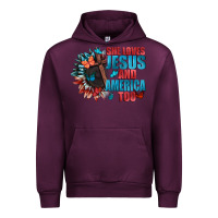 Mauve Wine She love Jesus and America too Urban Hoodie - FaDigitalArtStudio