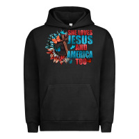 Pigment Black She love Jesus and America too Urban Hoodie - FaDigitalArtStudio