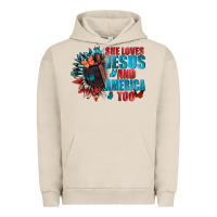Pigment French Oak She love Jesus and America too Urban Hoodie - FaDigitalArtStudio