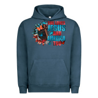 Pigment Midnight Navy She love Jesus and America too Urban Hoodie - FaDigitalArtStudio