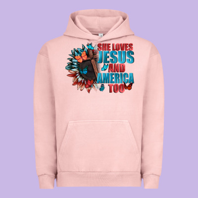She Love Jesus And America Too Urban Hoodie Designed By Fadigitalartstudio