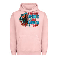 Pigment Salmon She love Jesus and America too Urban Hoodie - FaDigitalArtStudio