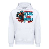 White She love Jesus and America too Urban Hoodie - FaDigitalArtStudio