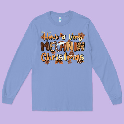 Have A Very Melanin Christmas Long Sleeve Tee Designed By Maliassmallbusiness