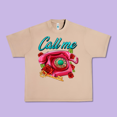 Call Me Roses And Pink Telephone Urban Heavy Tee Designed By Adodesignshop
