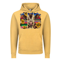 Vintage Mustard western background baby calf Vintage Hoodie - BarkalooDesign