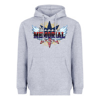 Heather Grey happy memorial day Heavyweight Hoodie - HowdyJamesFarm