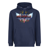 Navy happy memorial day Heavyweight Hoodie - HowdyJamesFarm