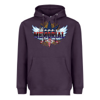 Plum happy memorial day Heavyweight Hoodie - HowdyJamesFarm