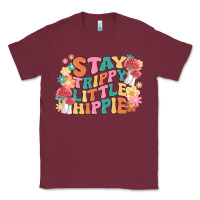 Burgundy stay trippy little hippie Classic Tee - MaliasSmallBusiness