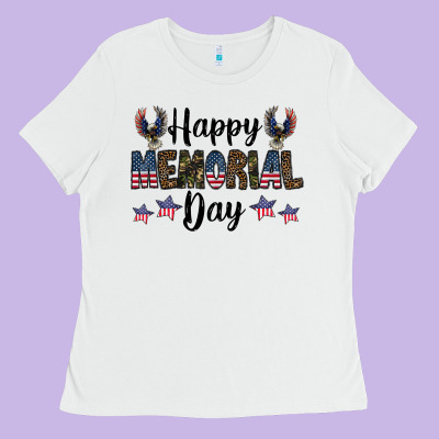 Happy Memorial Day Ladies Tee Designed By Cowhidedigitalart