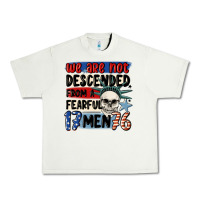Pistachio we are not descended from a fearful me Urban Heavy Tee - MaliasSmallBusiness