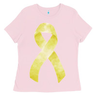 Bubblegum Pink sarcoma or bone cancer ribbon Ladies Tee - FaDigitalArtStudio