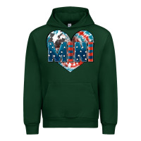Forest Green American mini heart 4th of july Urban Hoodie - FaDigitalArtStudio