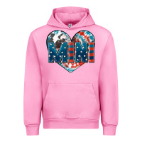 Fuchsia Pink American mini heart 4th of july Urban Hoodie - FaDigitalArtStudio