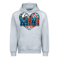 Heather Grey American mini heart 4th of july Urban Hoodie - FaDigitalArtStudio