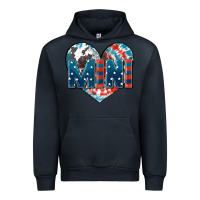 Navy American mini heart 4th of july Urban Hoodie - FaDigitalArtStudio