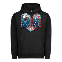 Pigment Black American mini heart 4th of july Urban Hoodie - FaDigitalArtStudio