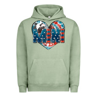 Pigment Oil Green American mini heart 4th of july Urban Hoodie - FaDigitalArtStudio