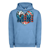 Pigment Pebble Blue American mini heart 4th of july Urban Hoodie - FaDigitalArtStudio
