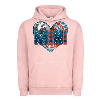 Pigment Salmon American mini heart 4th of july Urban Hoodie - FaDigitalArtStudio