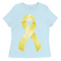 Baby Blue sarcoma or bone cancer ribbon Ladies Tee - FaDigitalArtStudio