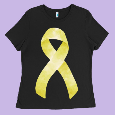 Sarcoma Or Bone Cancer Ribbon Ladies Tee Designed By Fadigitalartstudio