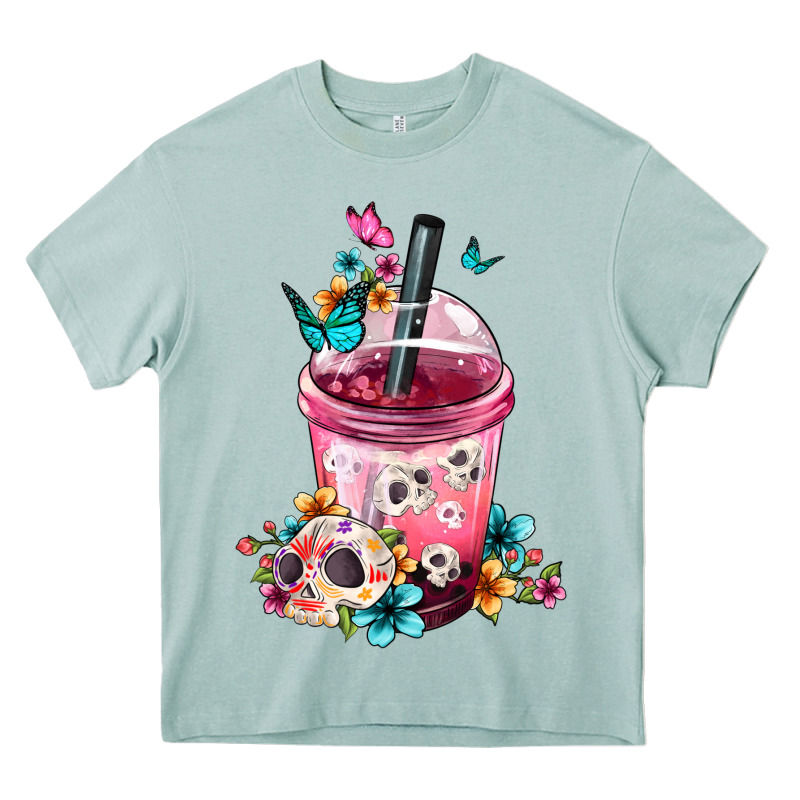 Mexican Day Of The Dead Skulls Coffee Cup Heavy Core Tee by FaDigitalArtStudio | Teevron