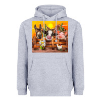 Heather Grey farm animal Heavyweight Hoodie - TumblerDesignByShophia