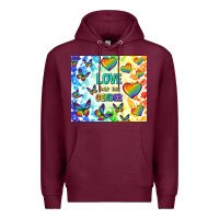Burgundy love has no gender Premium Hoodie - TumblerDesignByShophia