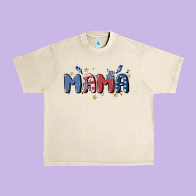 4th July Mama Urban Heavy Tee Designed By Maliassmallbusiness